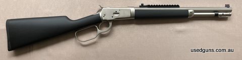 Chiappa Alaskan 357 M with 16" full octagonal barrel. Fibre optic front sight. Rail and rear peep sight. Take down model easy to break apart. Some spiral scorin
