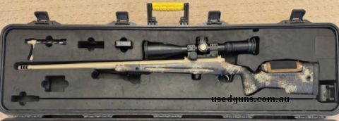 Rifle was built for me by APRS based on a Defiance Deviant Tactical action with Bartlein HV 26" 1-8 barrel fitted with APA Little Bastard brake in a Manners PRS