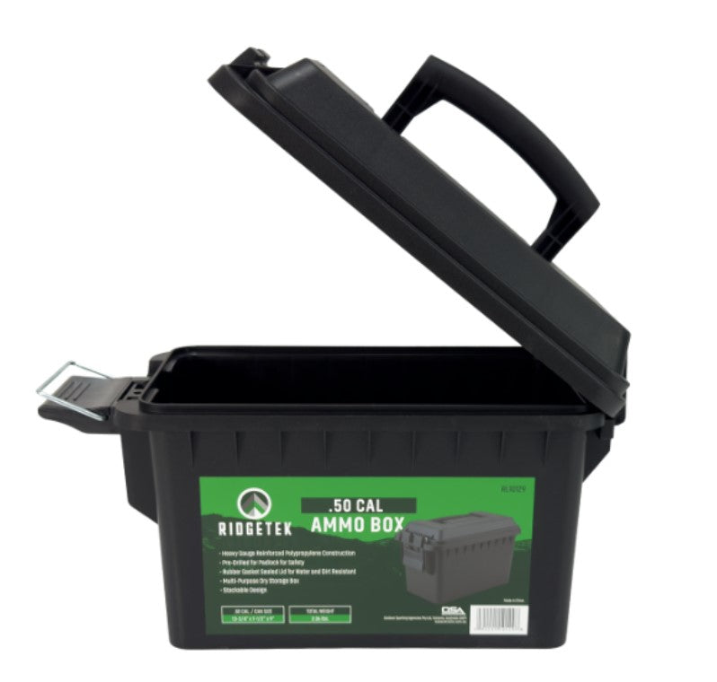 Ridgetek .50Cal Ammo Box Black Inc Padlock