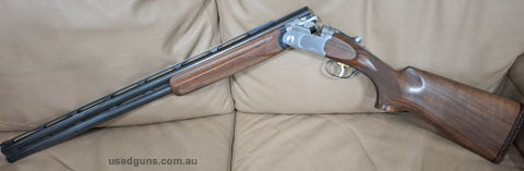 U/O 682X left-handed Beretta trap shotgun with 29.1/2 inch barrels. 3/4 and full chokes. 12 gauge. Very good condition.