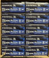 Reduced from $450 to clear. Federal 224 Valkyrie ammo case of 200. Loaded with Hornady 60gr V-Max projectiles. In store pick-up only.