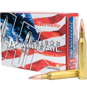 HORNADY
H8108
AMERICAN WHITETAIL
30-06, 150GR, SOFT POINT
AMMUNITION

$51.90 /PER 20
$233.55 /PER 100
$441.15 /PER 200