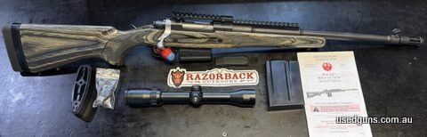 Excellent condition Ruger gunsight scout .308 with flash hider factory 5rd magazine with dust cover and 10rd Accu-mag steel magazine, comes with additional pica