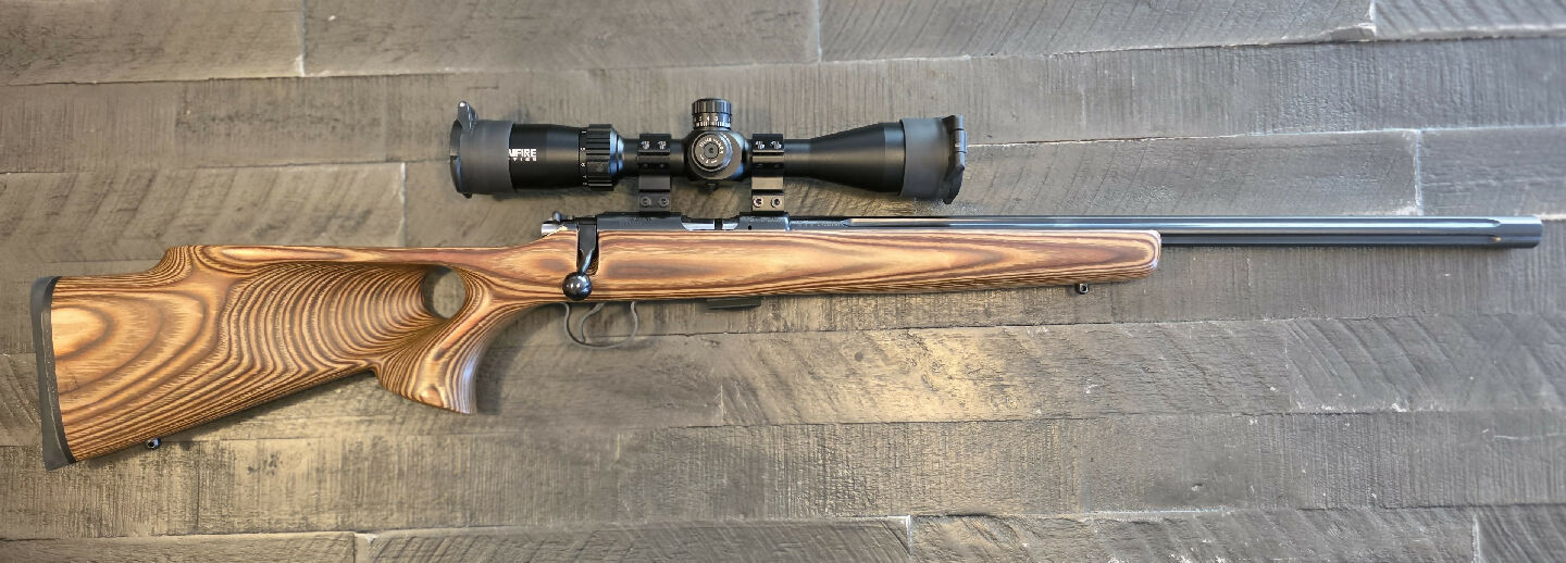 CZ .22lr 455 limited edition thumb hole stock fluted barrel, five shot mag, comes with scope and rings Bushnell rimfire scope 3-12x40mm multi x
