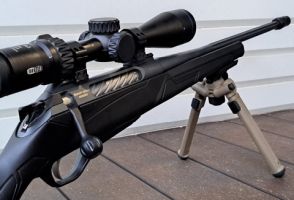 Lightweight 3.3kg Hunter model features shorter 20inch fluted, threaded, cerokoted barrel. Comes with Lithgow factory muzzle brake. Spiral, fluted, smooth bolt 