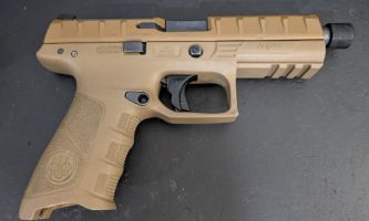 Optic ready Berreta APX with threaded barrel. Comes with 7 mags, A bunch of optic plates, switchable backstraps, all original books and Beretta branded holster.