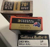 5 packets ADI 70gr , 6 packets Sellier/Bellot 100gr , 4 packets Federal 75gr. Selling as a package at less than half price. Local pick up only .