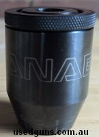 Australian made Manael barrel tuner, size large so will fit barrel diameter 21mm - 24.5mm. tuner is 1/2 thread but includes 5/8 adapter plate. Only used once on
