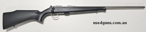 As new, excellent condition CZ 452 black synthetic stock and matte nickel finish. Very nice rifle to shoot, part of a collection, excellent condition, super acc