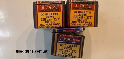 Price includes post 100 X TSX 130 grain flat based projectiles 28 X TTSX 130 grain boat tails
