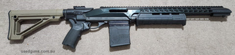 Remington 7600 in 308W modded, Lucky 13 Forend (Australian made, no longer produced), mesa tactical high stock adaptor and Magpul MOE stock, has fired circa 200