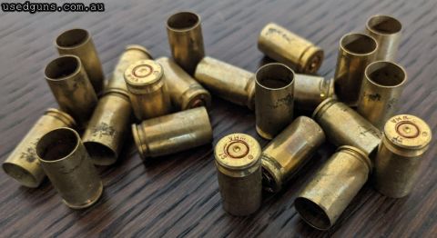 15.4kg sack of once fired 9mm brass, comes out to be about 3500 cases Headstamp is "WMA 15" Pickup in Sydney