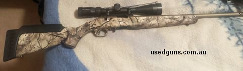 As new Ruger fired less then 1 box Comes with scope ready for the bunnies Niice gun to use just no time to use