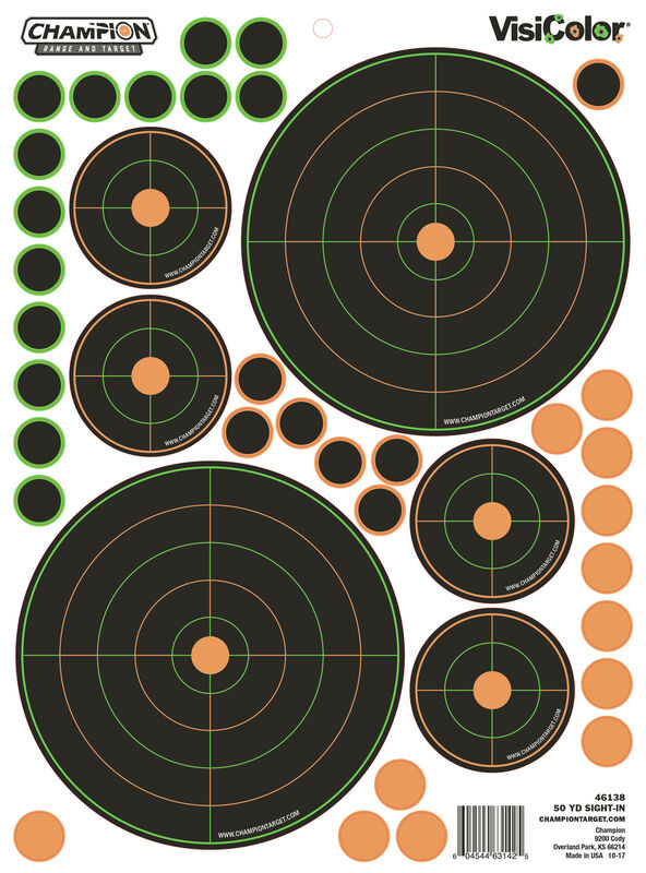 Visicolor Adhesive Bullseye Sight In Target 50Yd + Patches