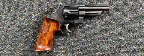 Good condition S&W in 44 Mag. Cylinder spins well. Hammer drop is sharp. Barrel in good condition. $30 freight to your dealer Australia wide except WA ($65 Pert