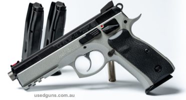 This pistol has seen limited use, having fired only three boxes of ammunition. It is in perfect, like-new condition, with no signs of wear or damage. Comes with