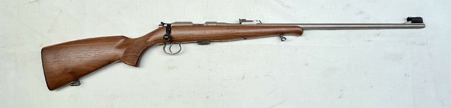 A rare beast! As new in box CZ 452 stainless ZKM in 22LR. Unmarked and probably unfired, this is a spectacular example of Brno quality. One only!