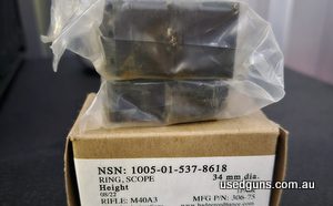 Brand new Badger Ordnance 34mm steeling rings. As used on the M40A3. Brand new in packet.