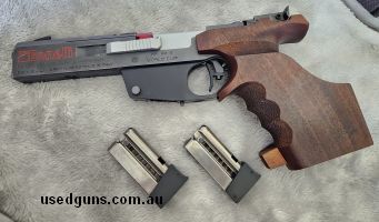 H6 PTA required, Barrel length 110mm Right hand original Benelli World Cup grip 2 x 6 shot magazines Spare firing pin Comes in original lockable case with origi