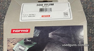 Norma 300 RUM Brass. In stock for immediate delivery. 50 pack. $15 post Australia Wide.