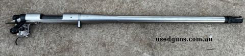 Remington 700 stainless fluted rem varmint profile Cut down to 16‚Äö√Ñ√π with 5/8x24 thread and a flash hider muzzle brake Standard trigger Accurate rifle with 