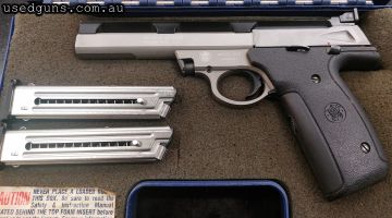 Smith & Wesson 22S .22LR semi auto pistol. A well kept firearm in original plastic hard case with 2x magazines. Price does not include shipping.