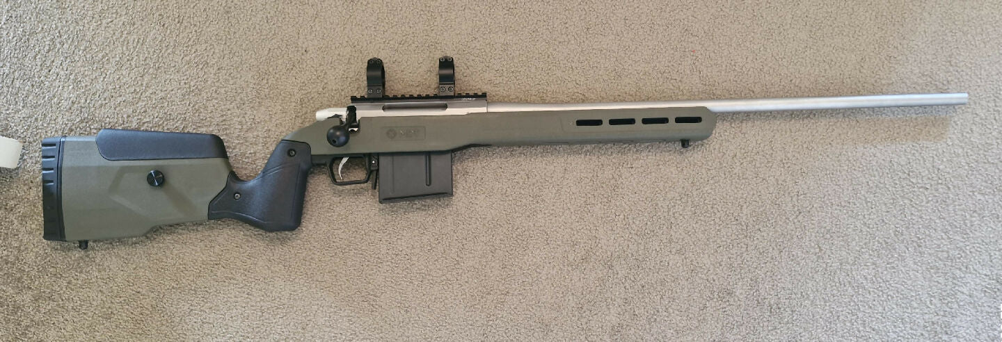 Tikka T3 lite stainless in 7MM REM MAG for sale. Currently housed in an MDT field stock with 5 shot MDT mag. Rings not included. $1150 + transfer costs