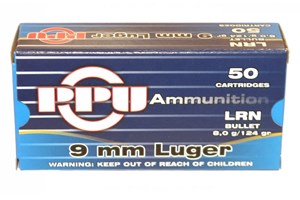 PPU
HH9E
9MM, 124GR, LRN
AMMUNITION

SPECIAL
$27.90 /PER 50
$279 /PER 500
$485 /PER 1000