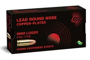 GECO
2318195
TARGET
9MM, 124GR, COPPER PLATED
LEAD ROUND NOSE
AMMUNITION

$36.90 /PER 50
$299 /PER 500