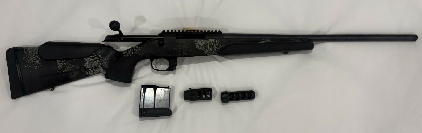 Great gun and extremely accurate. Comes with brand new original Tikka Tac A1/CTR muzzle brake and the original trigger spring. Also included is a Strike Without