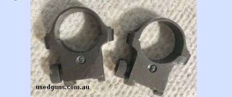 Ruger No 1 rifle mounts 1" medium 5/5 blued finish in as new condition. Phone 0429849007. If reply by email please forward return phone number.