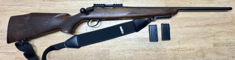 Nice timber stocked Sako quad with 22wmr 20‚Äö√Ñ√∂‚àö√ë‚àöœÄ sporter barrel with muzzle thread. Timber stocked Sako has some creases but no gouges, barrel in ex