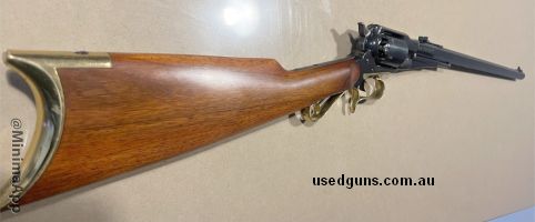 Uberti 6 shot revolving carbine. 44 cal muzzle loading black powder. Can supply load data and balls. Excellent condition very little use. Neg
