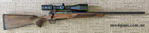 Sauer 100 7mm rem mag. Timber stock has very light indentations near the receiver, other than that the gun is in great condition. Comes with Zeiss 3-12x56 conqu