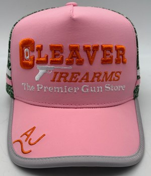 CTC 
TRUCKER CAP
CLEAVER FIREARMS
LADIES PINK EDITION 
"THE PREMIER GUN STORE"
LIMITED NUMBERS

NEW $35
