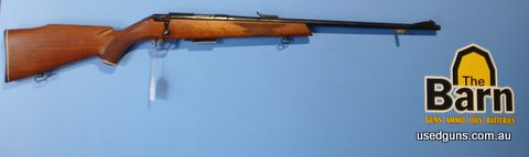 Sportco model 33 222. Has open sights and is in very good condition. Nice oiled stock. Bore is very good.