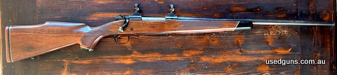 Nice classic Winchester, has been re barreled at some point. Missing a bit of bluing and general wear and tear from being used as a Sambar rifle. Solid steel tu