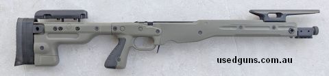 OD green AI AT chassis for Remington 700 short action. Comes with AI night vision bridge and B&T Industries spigot mount.