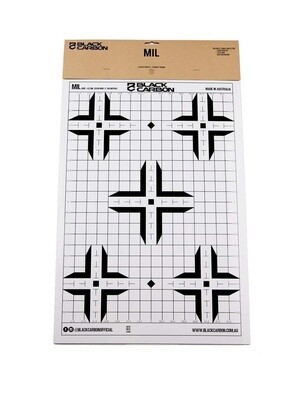 Black Carbon MIL Sight-in Paper Targets - 5 Per Pack