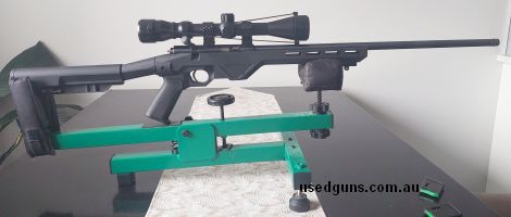 Purchaser to pay the transfer fee.   Comes with 2 off 5 round magazines, additional item- Benchrest that accommodates stock profile.