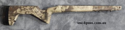 Grayboe Trekker stock to suit Remington 700 short action, kryptek highlander pattern.