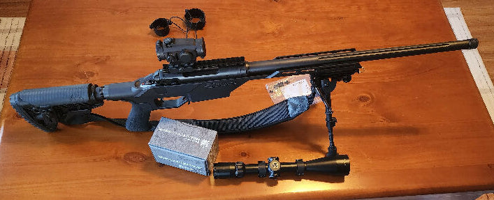 Left handed 308 Savage BA10. Gun has fired less than 60 rounds. Gun and accessories in excellent condition. Accessories are: Sling, bipod, bag, Maverick-II Plus