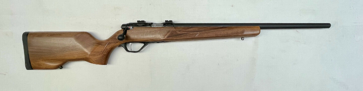 The premium Aussie rifle! The Lithgow LA101 is superbly accurate and well made. This example is chambered in the zippy little 17HMR and nestled into a gorgeous 