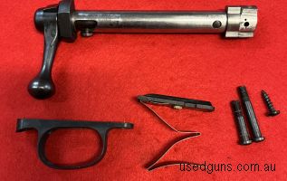Please quote stock no. A777. Savage model 110E bolt, mag spring and action screws in fair to good condition. Please be aware we need a copy of your firearms lic