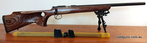 CZ Varmint Thumbhole in excellent unmarked condition. Includes almost new 22LR varmint barrel and CZ conversion kit plus bipod. Trigger has Lowey 600g spring ki