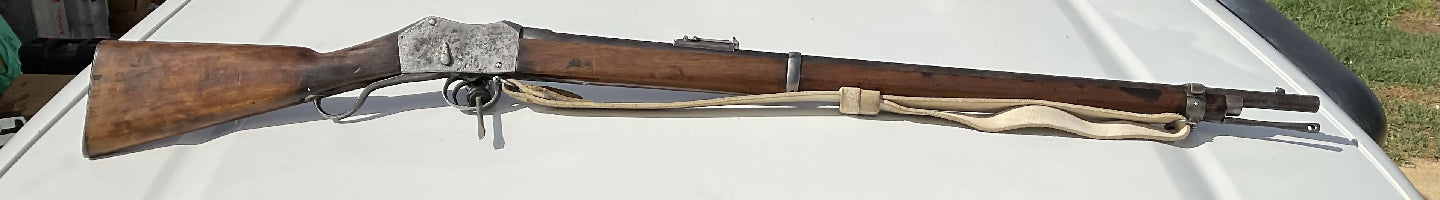 1885 m/h mint bore pitted right side comes with dies shells bullet mould and everything to paper patch very reluctant sale