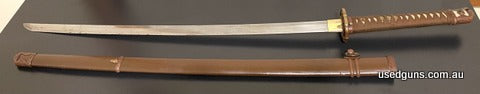 WW2 imperial Japanese army officer grade katana in very good condition, fittings are marked " T46 ", handle wrap is excellent, blade is unsigned with some marri