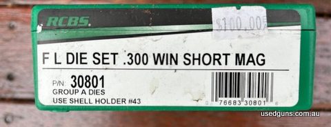 RCBS full length & seater for 300 WSM, shell holder included, price includes postage except W.A.