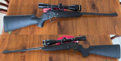 Thompson Contender 223. 20" barrel. Very good condition, good blueing.