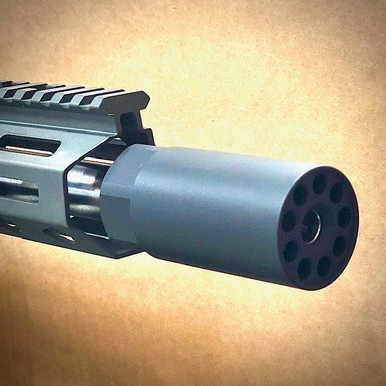 GRIZZLY - DEFLECTOR 1/2X28TPI STAINLESS CERAKOTED IN ARMOUR BLACK - SKU: GD12X28